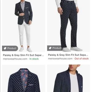 Paisley & Gray Slim fit polka dot suit